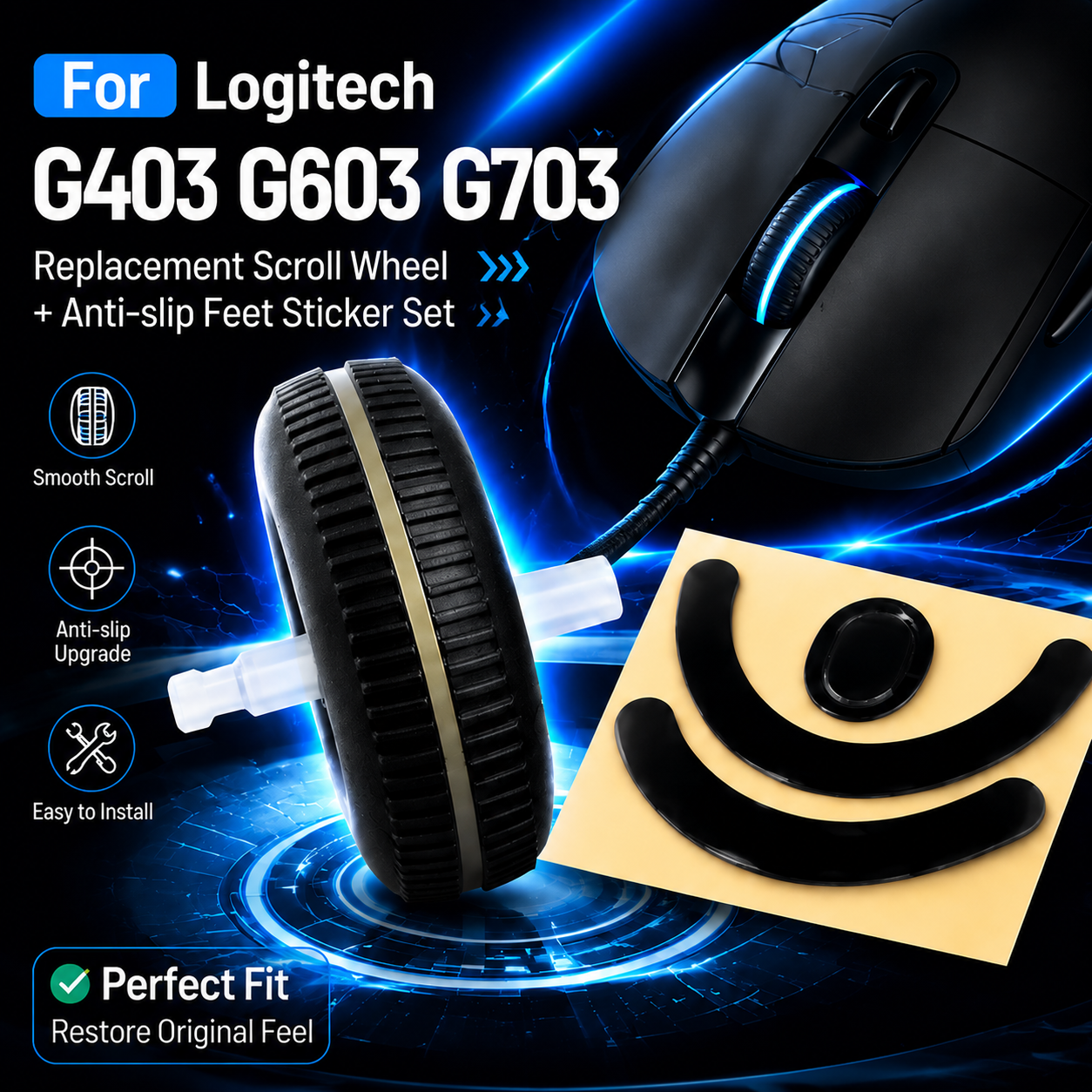Gaming Accessories Kit - For Logitech G403, G603, G703 -