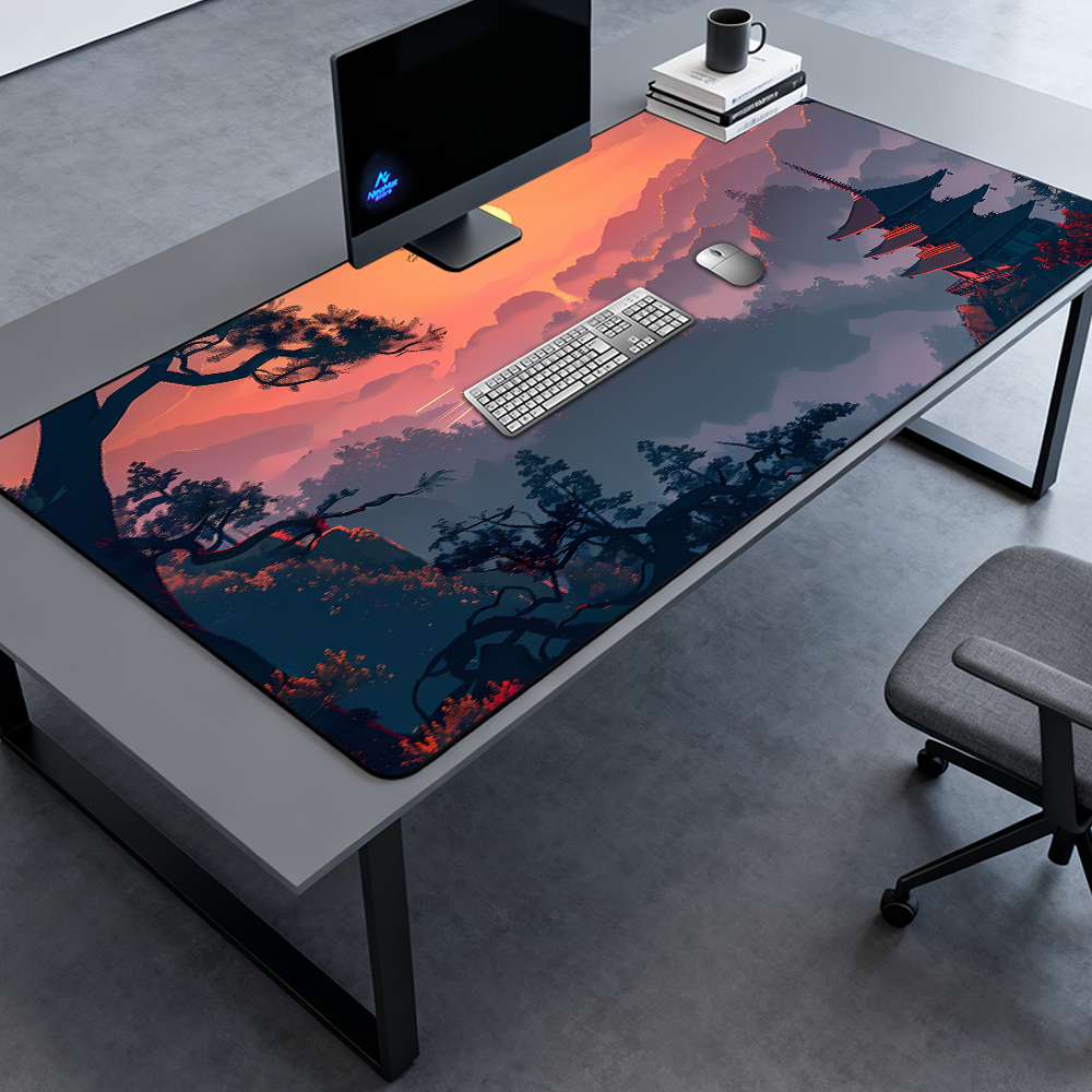 Zen Gaming Accessories - Japanese Mountain Mouse Pad Sunset Laptop