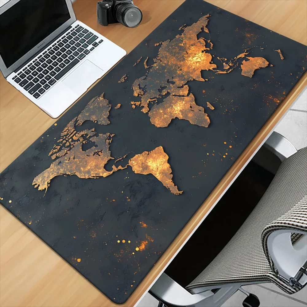 Desk Corner Mat - World Map Mouse Pad Large Gaming