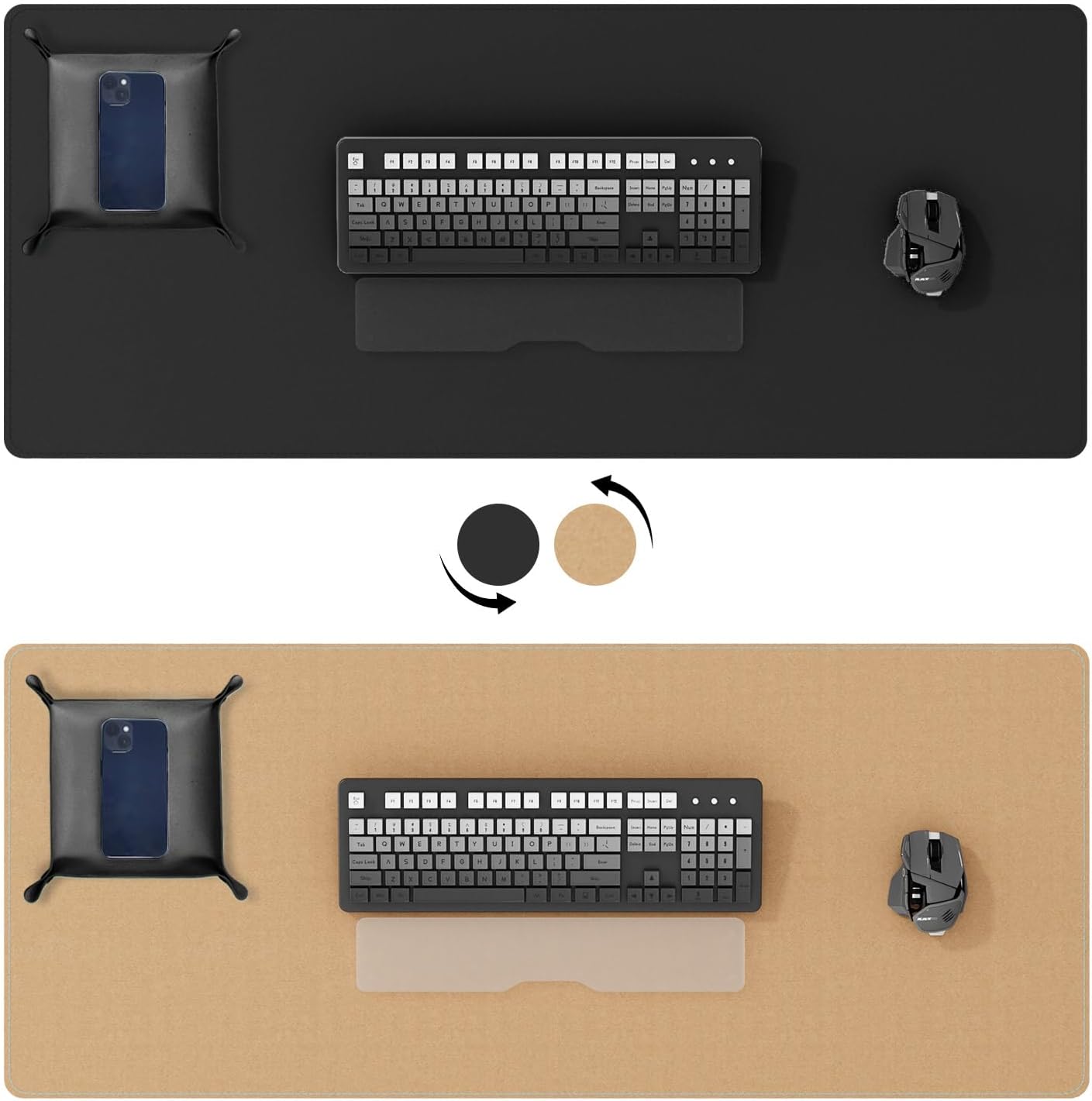 Dual Sided Desk Mat,Leather De - Desk Corner Mat review and price